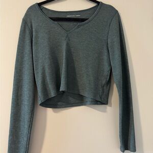 American Eagle Outfitters Women's Green Long Sleeve Top